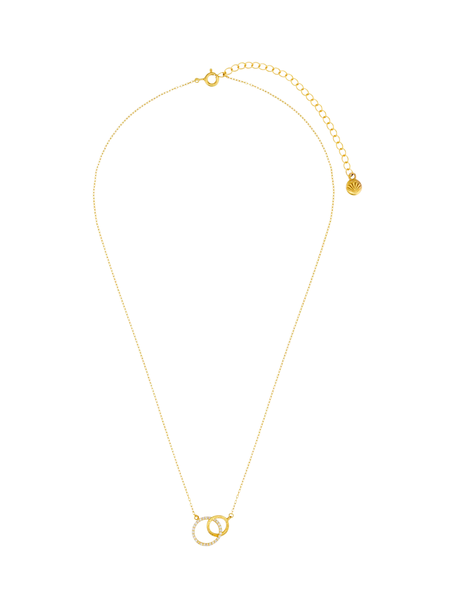 Orelia LUXE crystal open circle necklace pale gold - British product