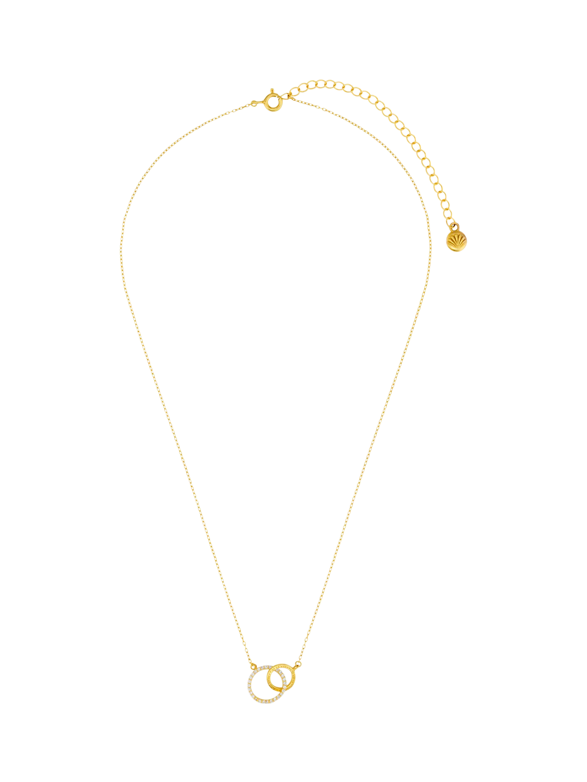 Orelia LUXE crystal open circle necklace pale gold - British product