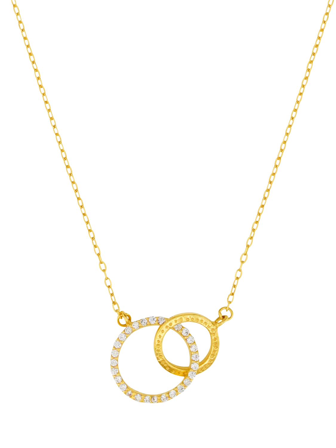 Orelia LUXE crystal open circle necklace pale gold - British product