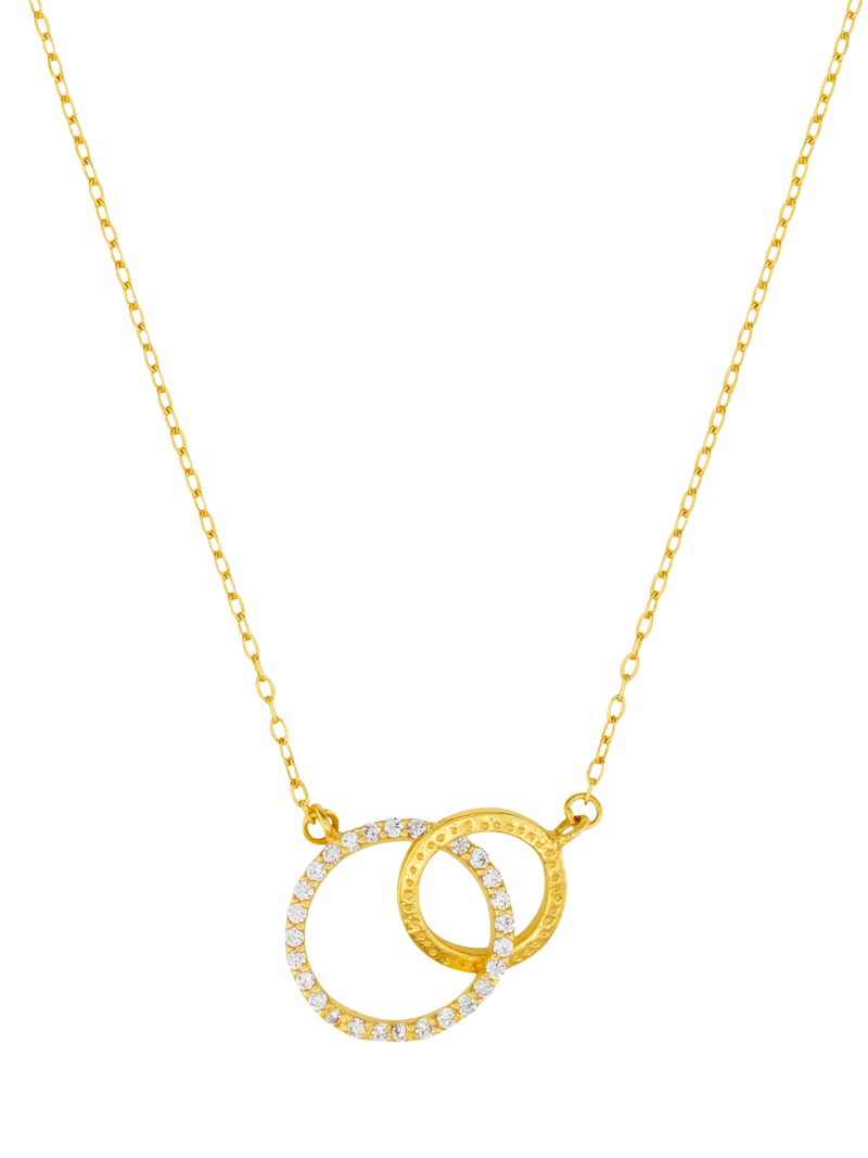 Orelia LUXE crystal open circle necklace pale gold - British product