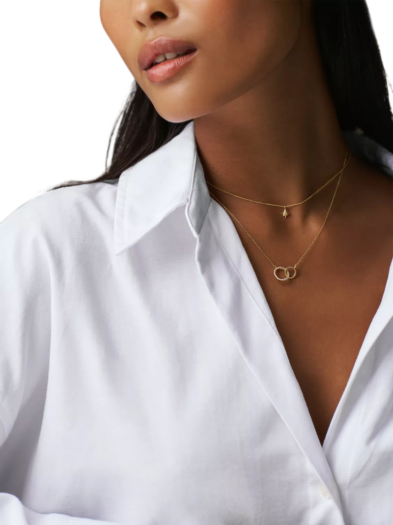 Orelia LUXE crystal open circle necklace pale gold - British product