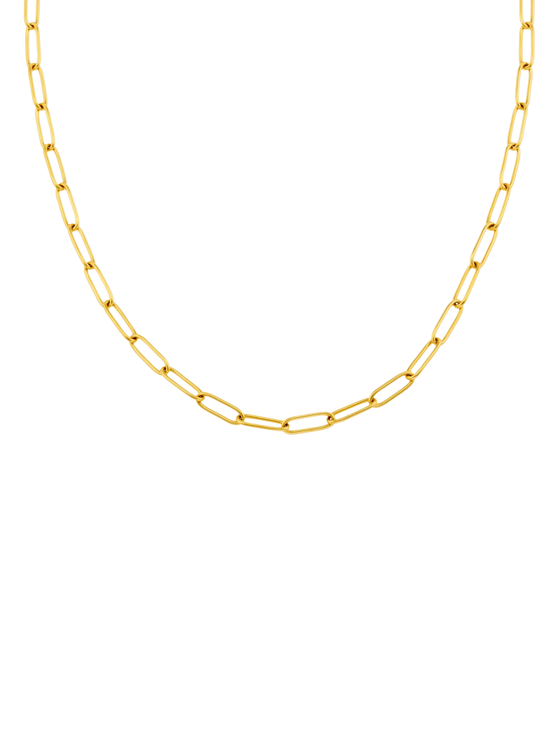 Orelia LUXE fine oval link chain necklace pale gold - British product