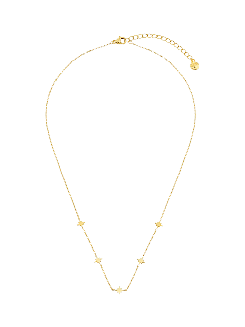 Orelia LUXE mini starburst necklace 40cm pale gold, imported from the UK