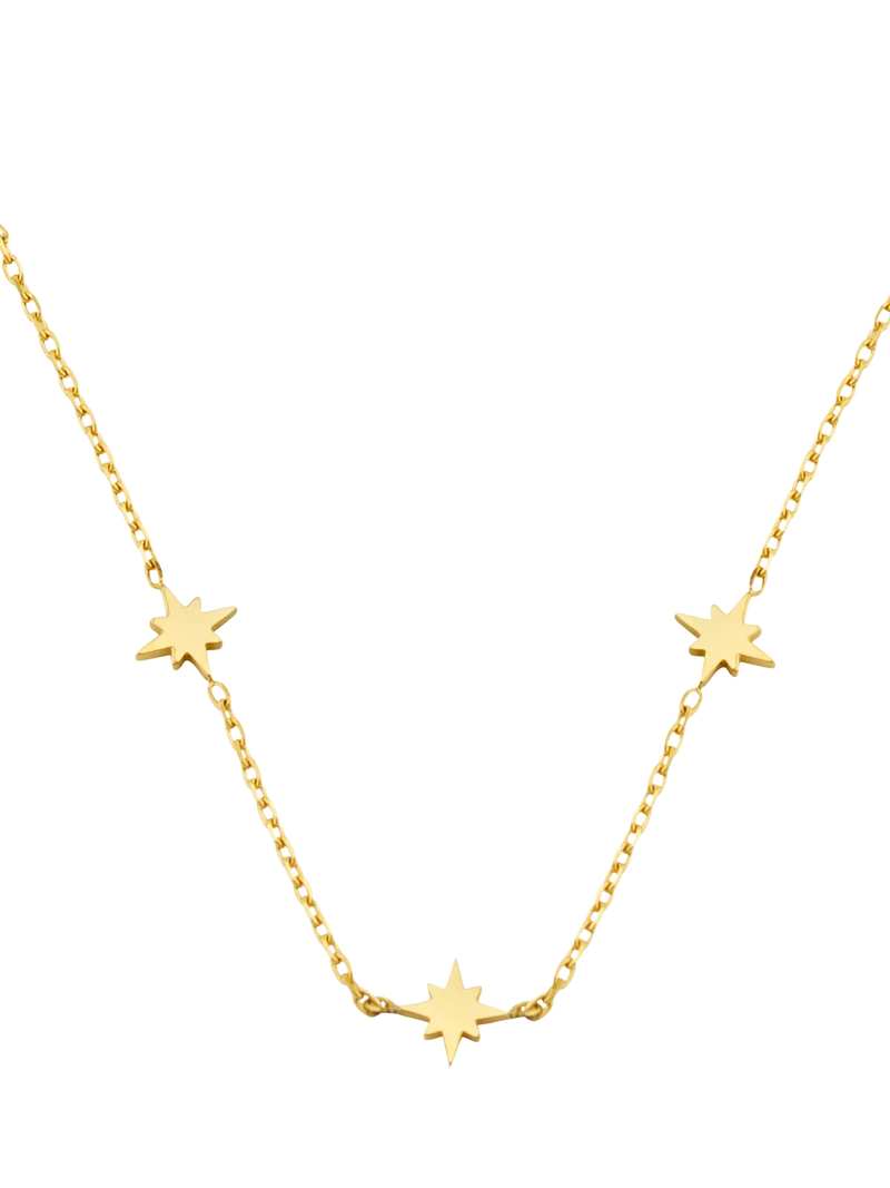 Orelia LUXE mini starburst necklace 40cm pale gold, imported from the UK