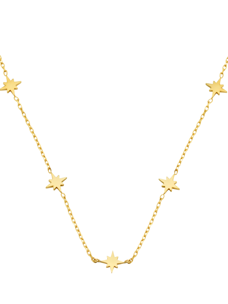 Orelia LUXE mini starburst necklace 40cm pale gold, imported from the UK