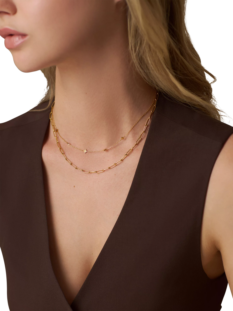 Orelia LUXE mini starburst necklace 40cm pale gold, imported from the UK