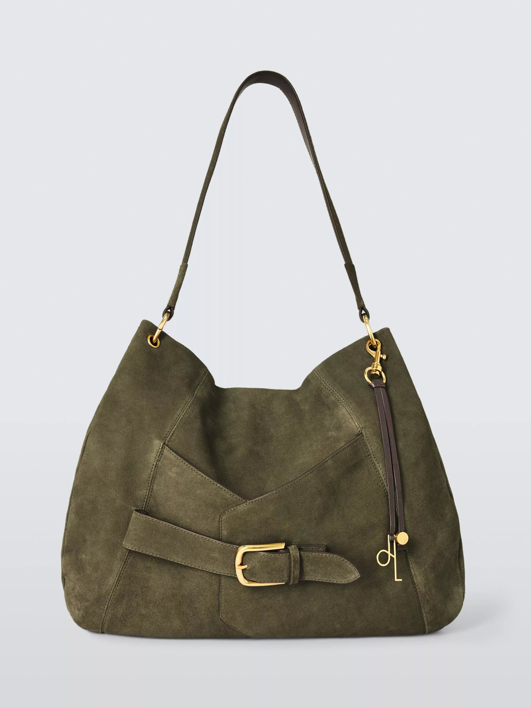 John Lewis khaki suede hobo bag - British product