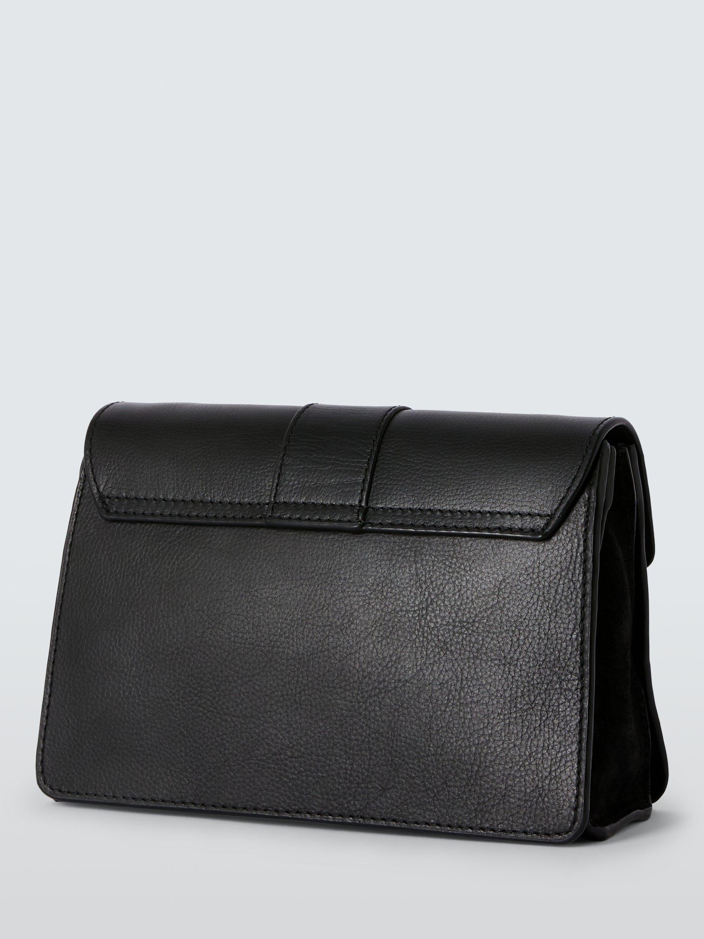 John Lewis leather and suede crossbody bag with chain strap, UK version