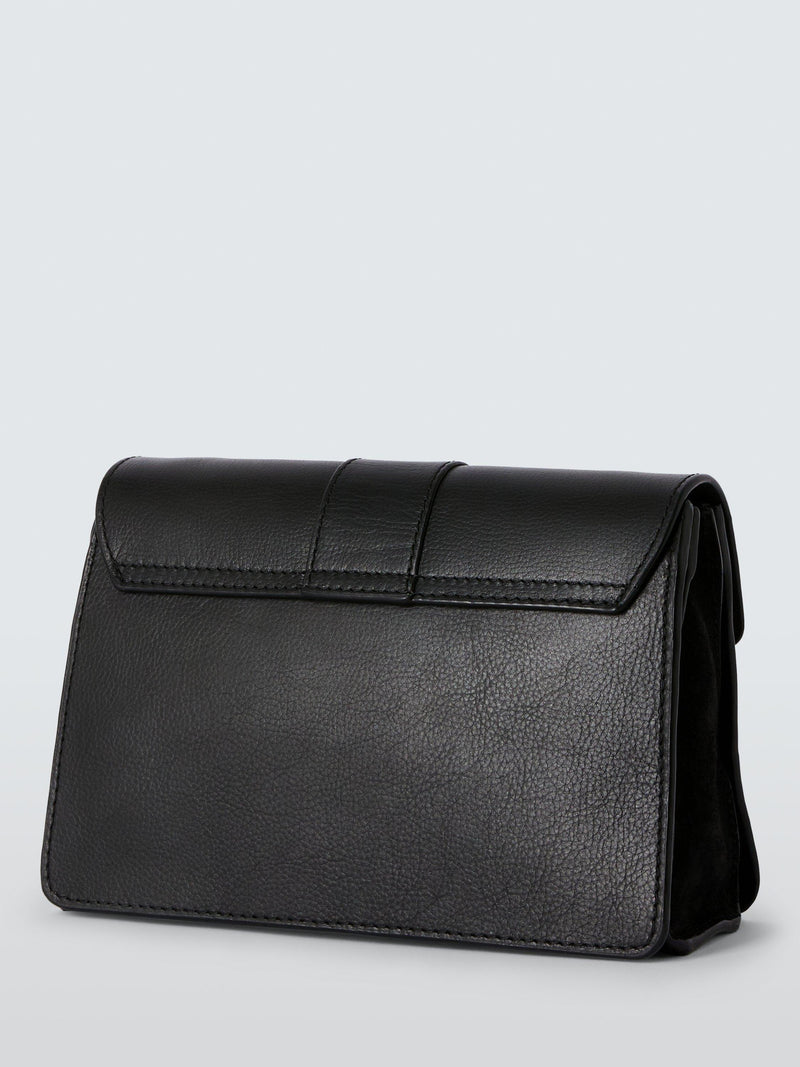 John Lewis leather and suede crossbody bag with chain strap, UK version