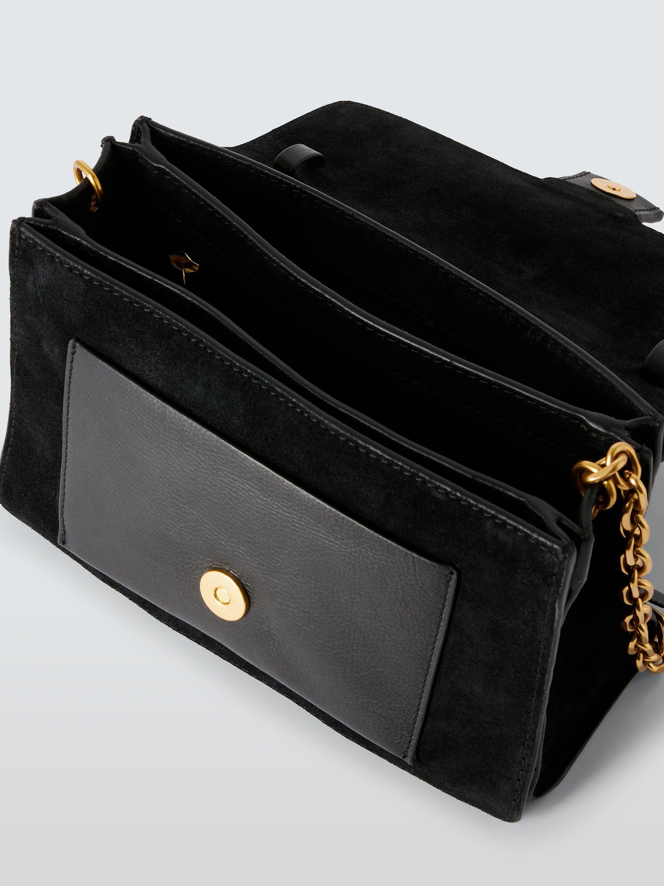 John Lewis leather and suede crossbody bag with chain strap, UK version