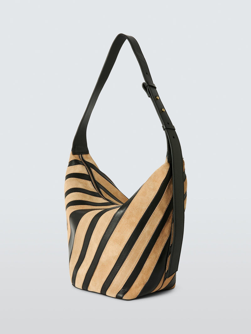John Lewis Eden suede and leather hobo bag (British brand)