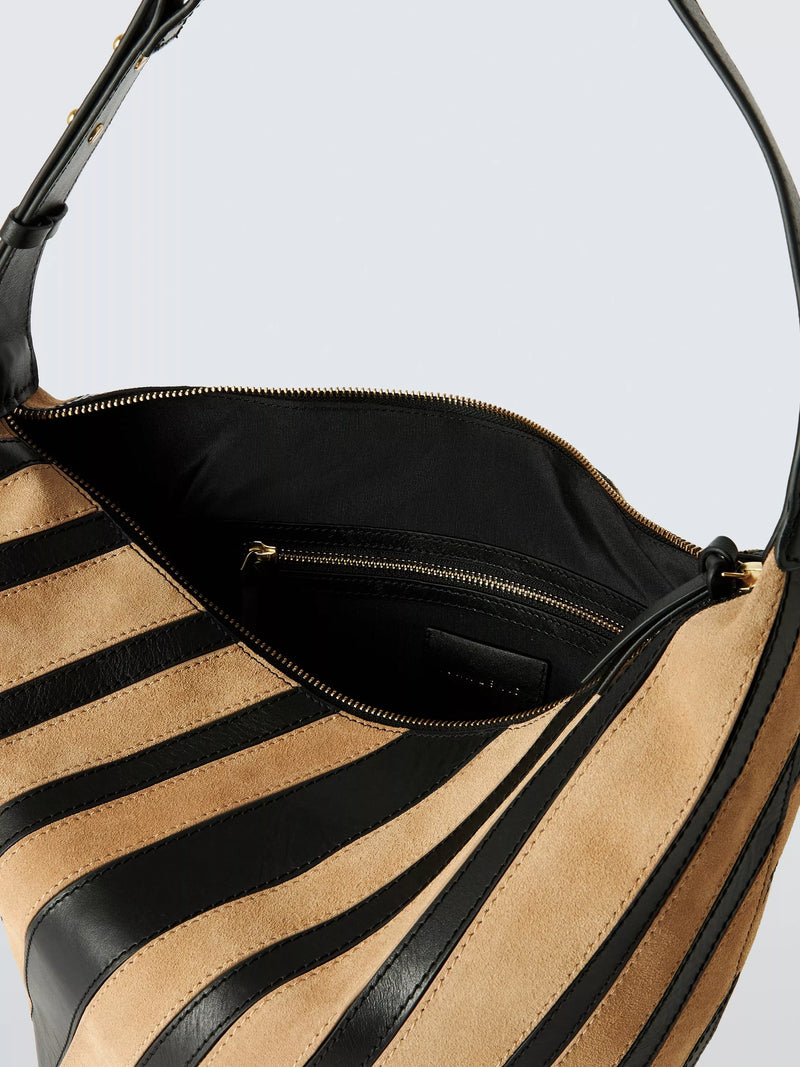 John Lewis Eden suede and leather hobo bag (British brand)