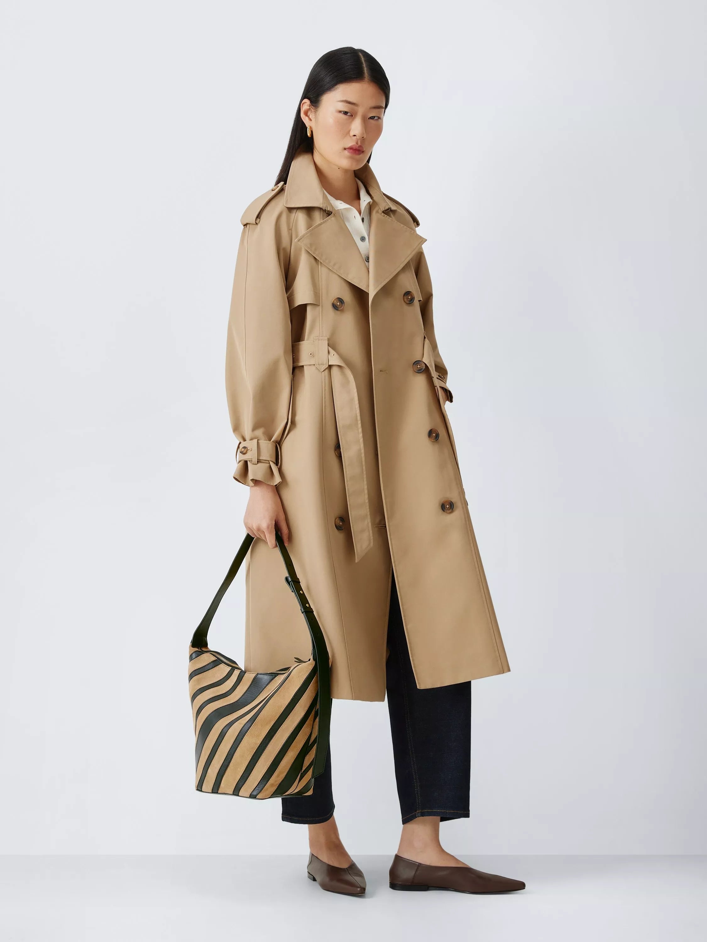 John Lewis Eden suede and leather hobo bag (British brand)