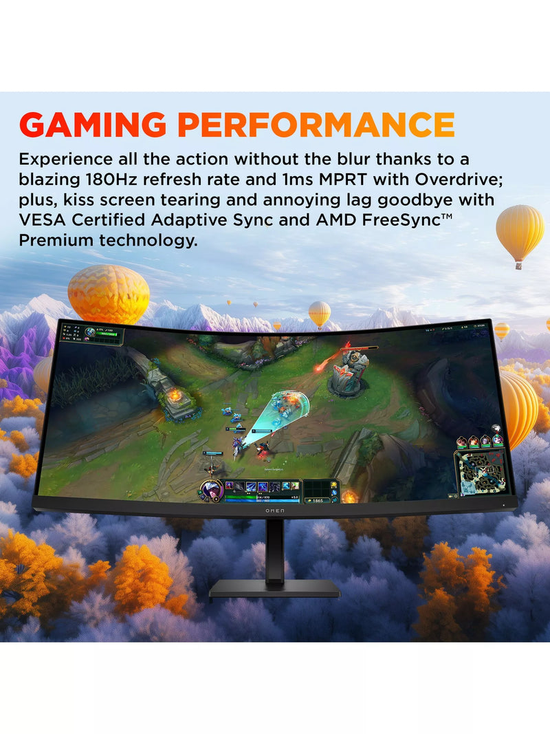HP OMEN 34c curved WQHD gaming monitor 34 inches, imported from the UK
