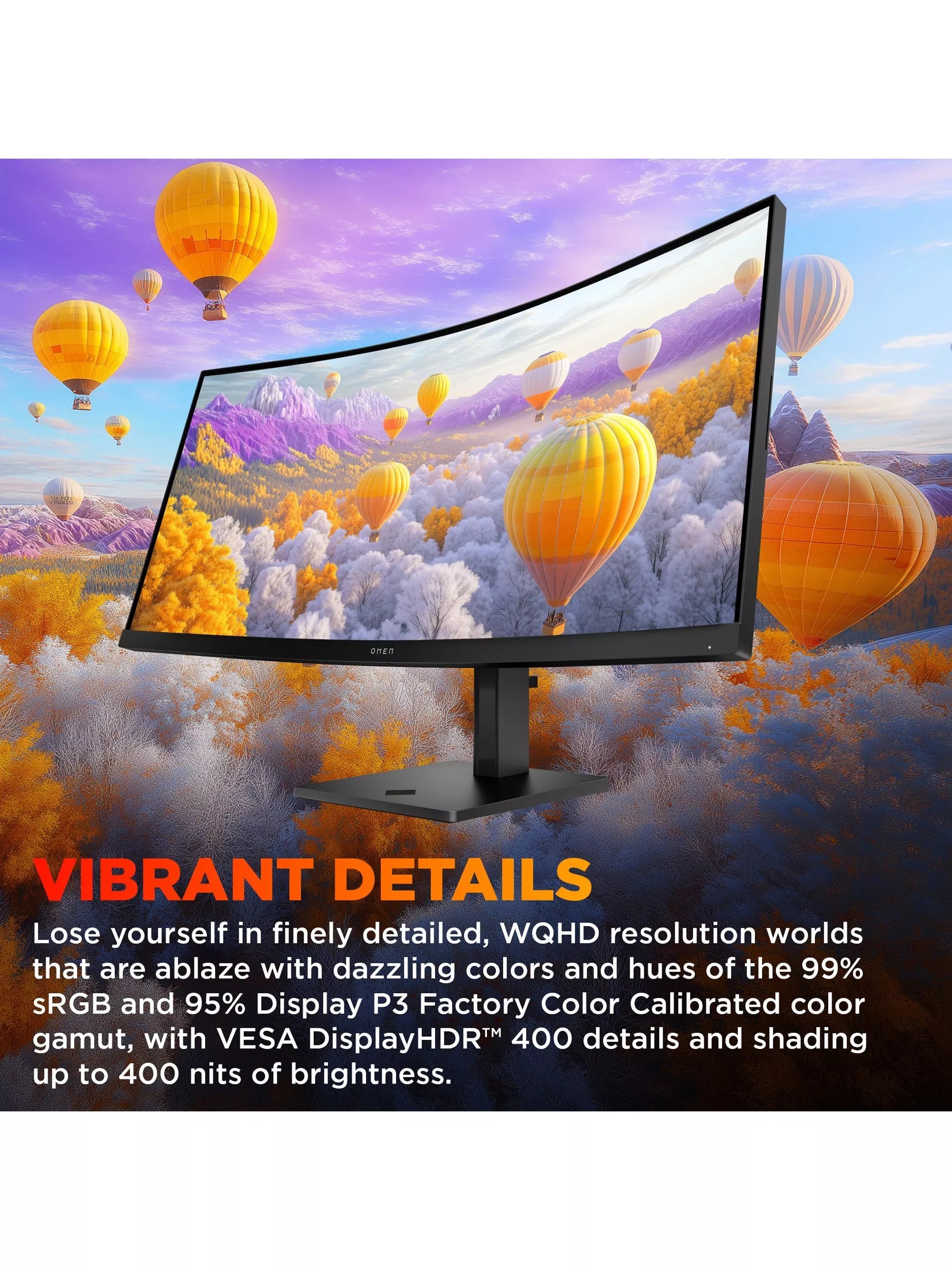 HP OMEN 34c curved WQHD gaming monitor 34 inches, imported from the UK
