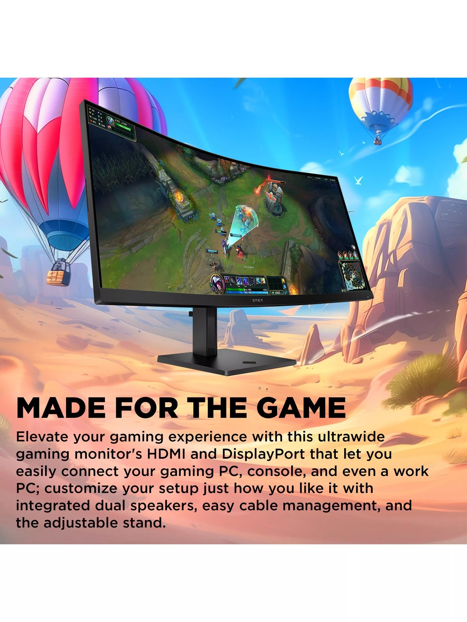 HP OMEN 34c curved WQHD gaming monitor 34 inches, imported from the UK