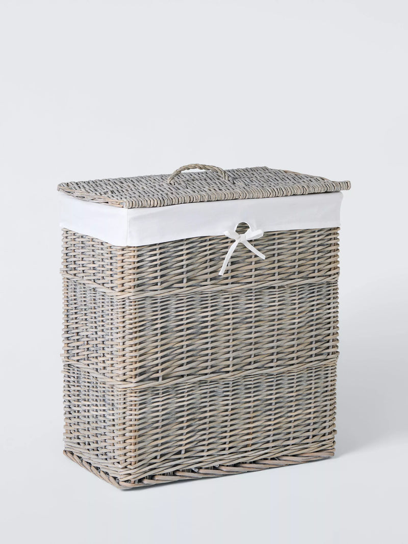 John Lewis grey willow double laundry basket, imported from the UK
