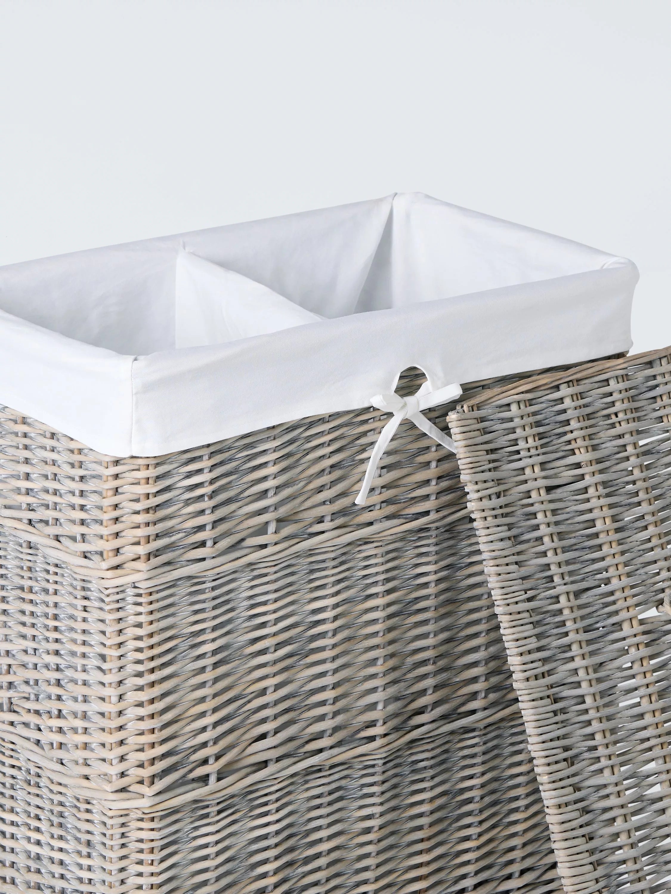 John Lewis grey willow double laundry basket, imported from the UK