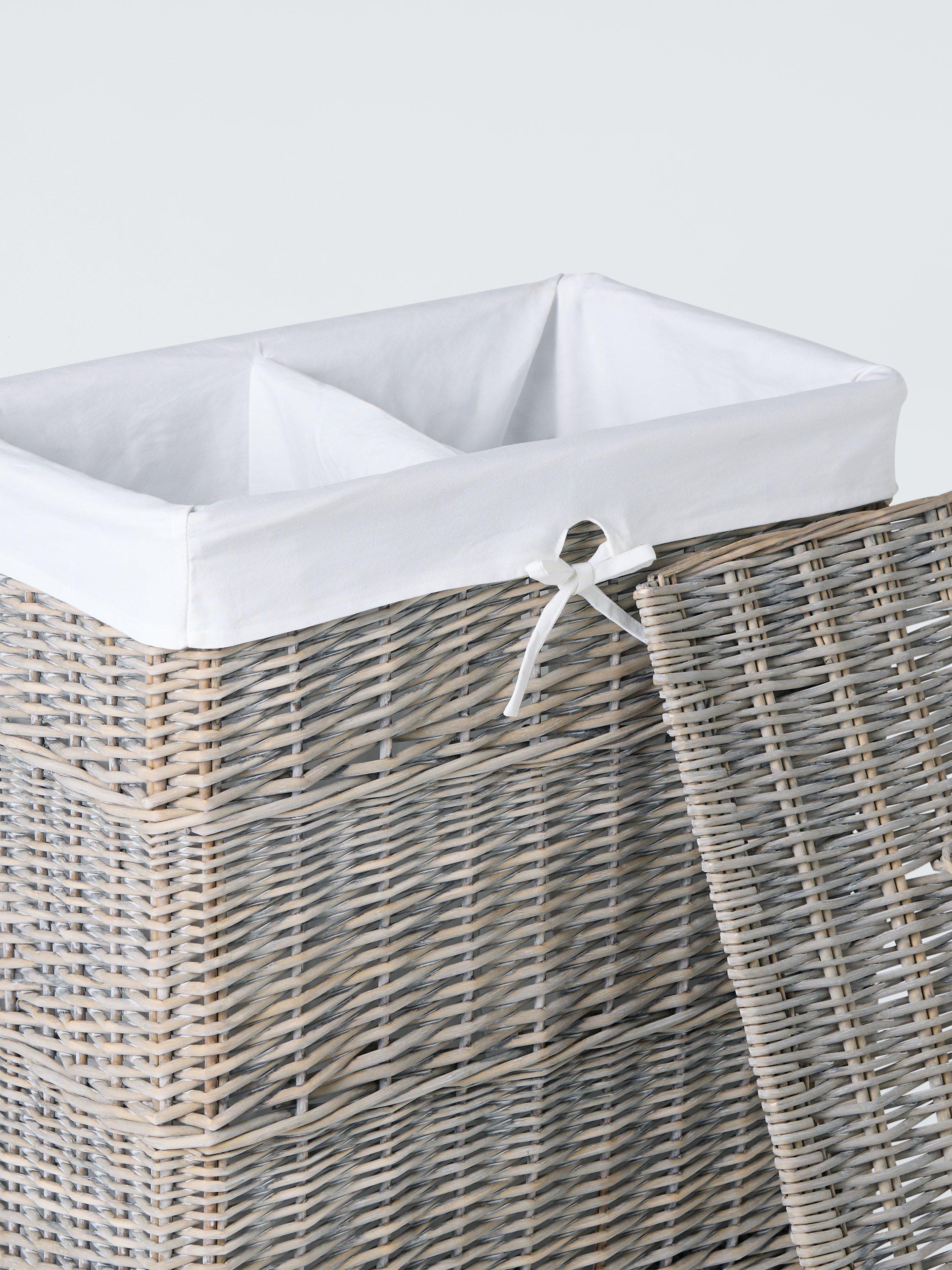 John Lewis grey willow double laundry basket, imported from the UK
