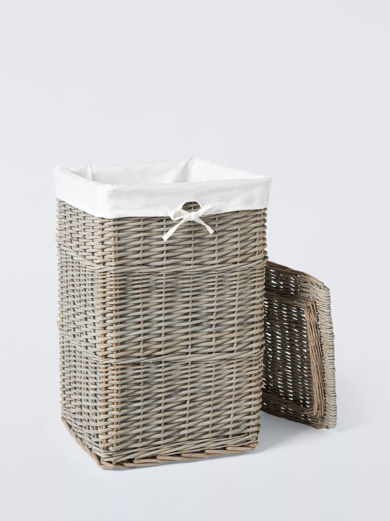 John Lewis square willow laundry basket grey - British product