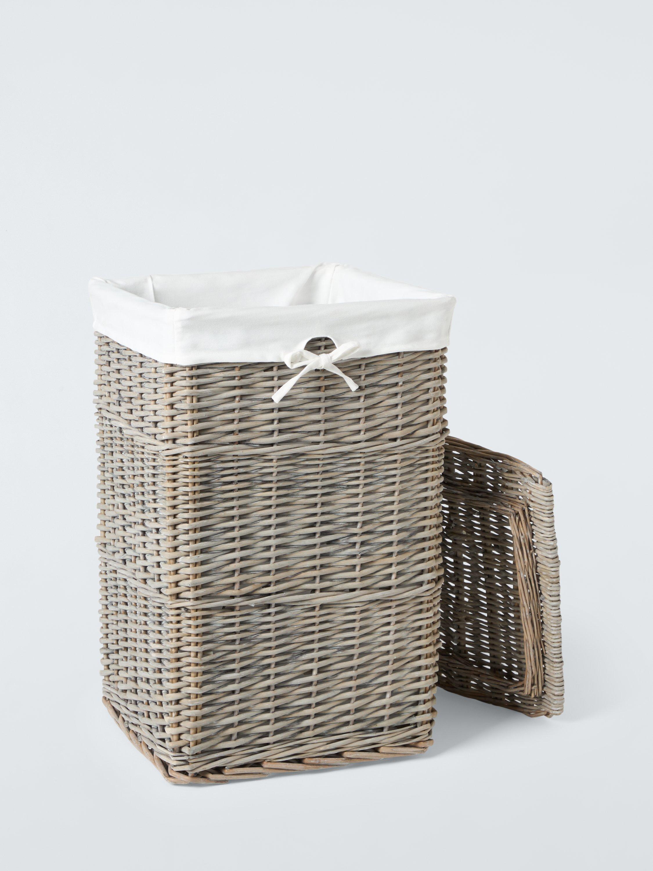John Lewis square willow laundry basket grey - British product