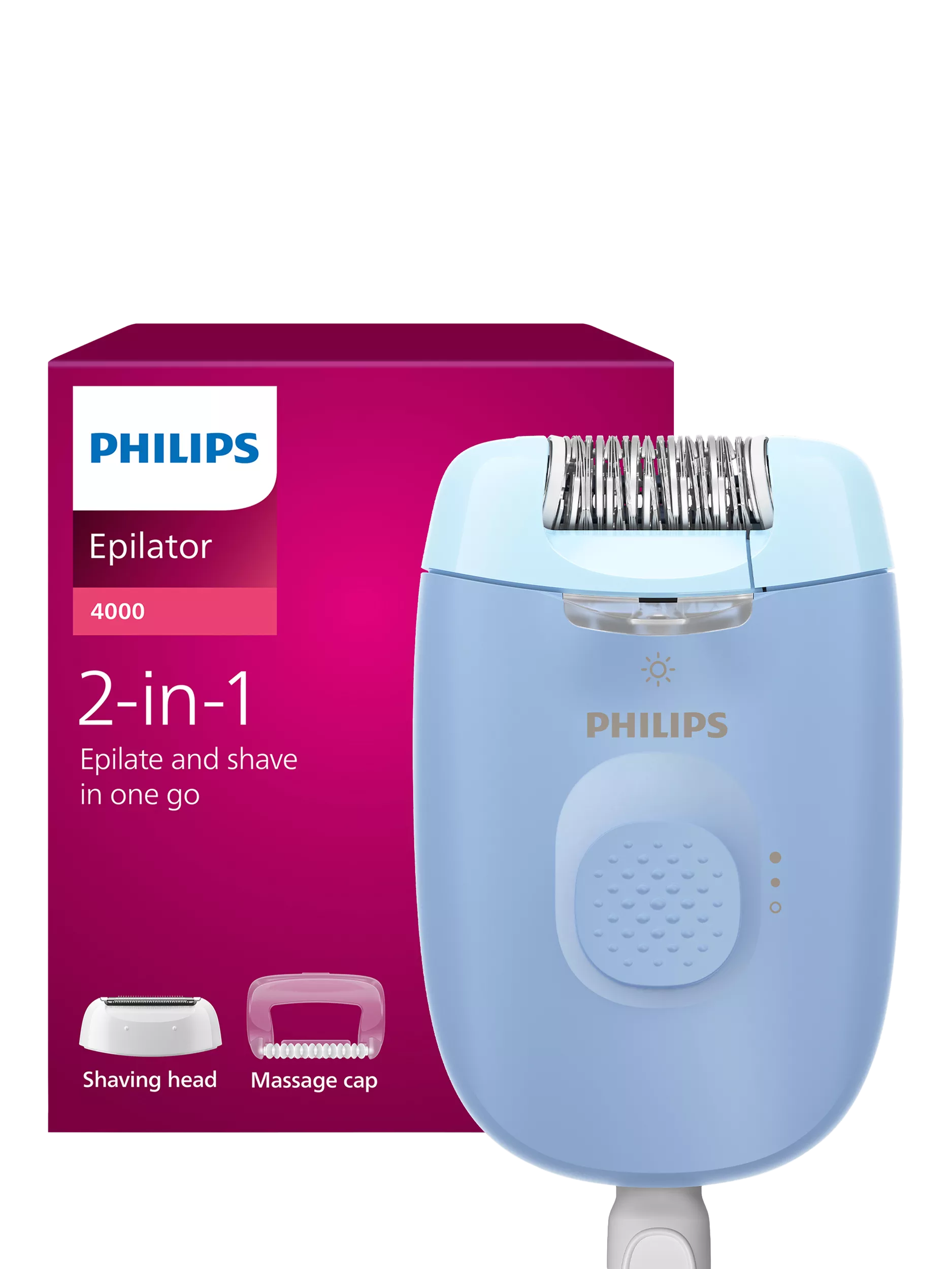 Philips 4000 Series epilator BRE247/00 blue - British product