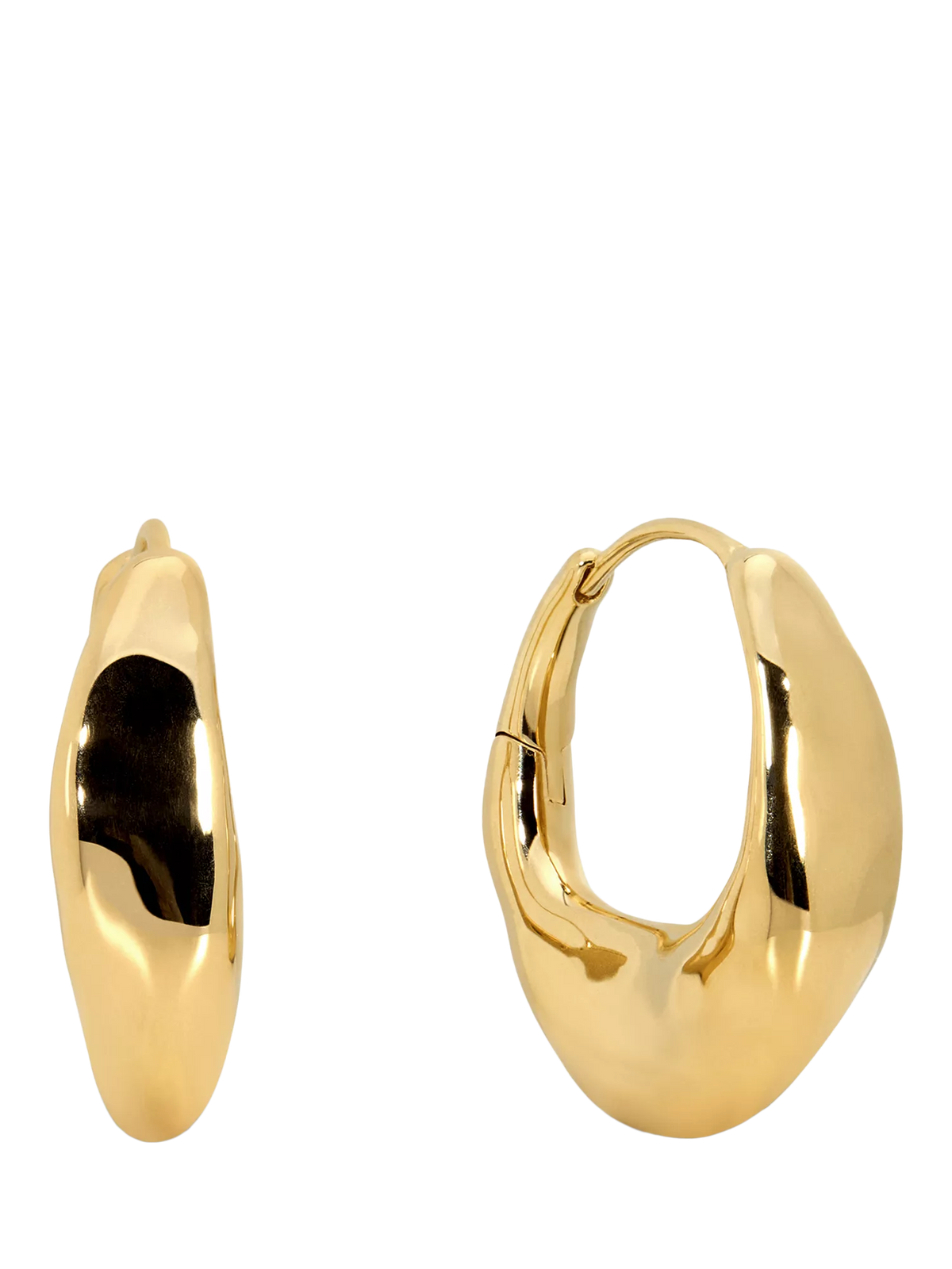 Monica Vinader medium molten hoop earrings in gold, UK version
