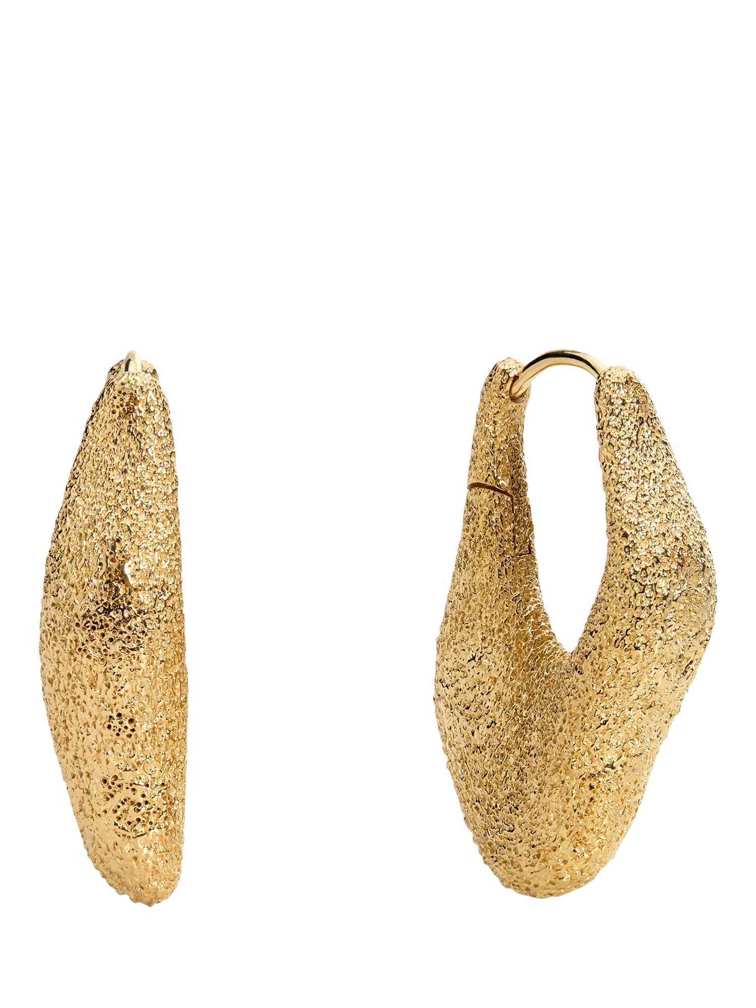 Monica Vinader Antica medium gold hoop earrings, imported from the UK