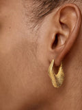 Monica Vinader Antica medium gold hoop earrings, imported from the UK