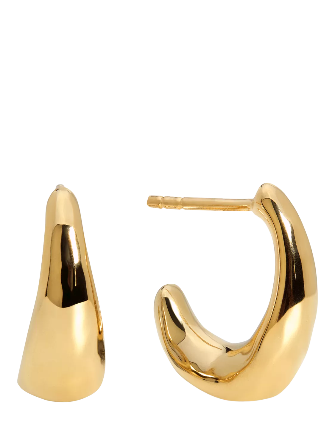 Monica Vinader Antica small hoop earrings gold vermeil, imported from the UK