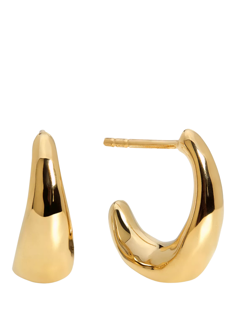 Monica Vinader Antica small hoop earrings gold vermeil, imported from the UK
