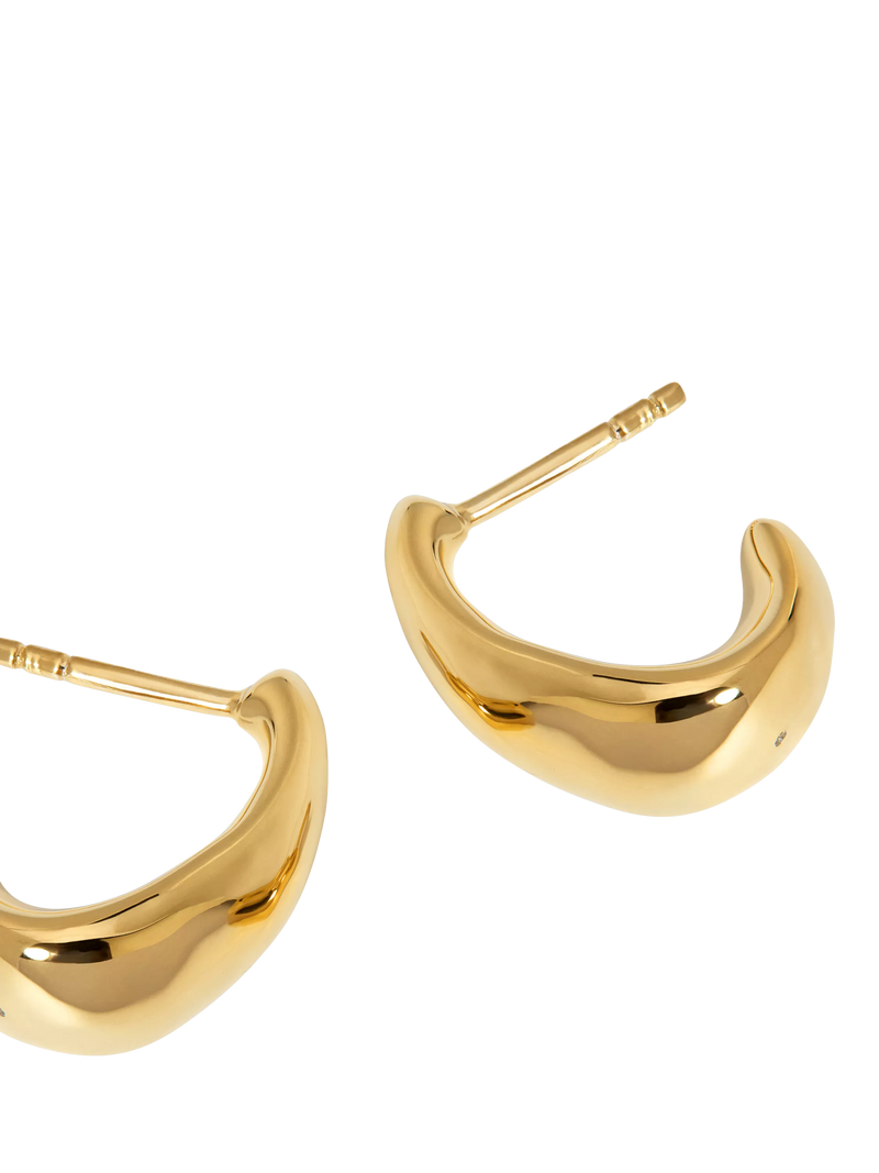 Monica Vinader Antica small hoop earrings gold vermeil, imported from the UK