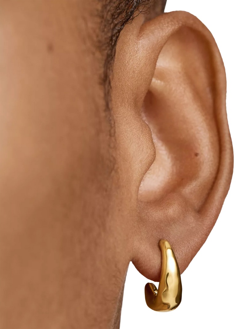 Monica Vinader Antica small hoop earrings gold vermeil, imported from the UK