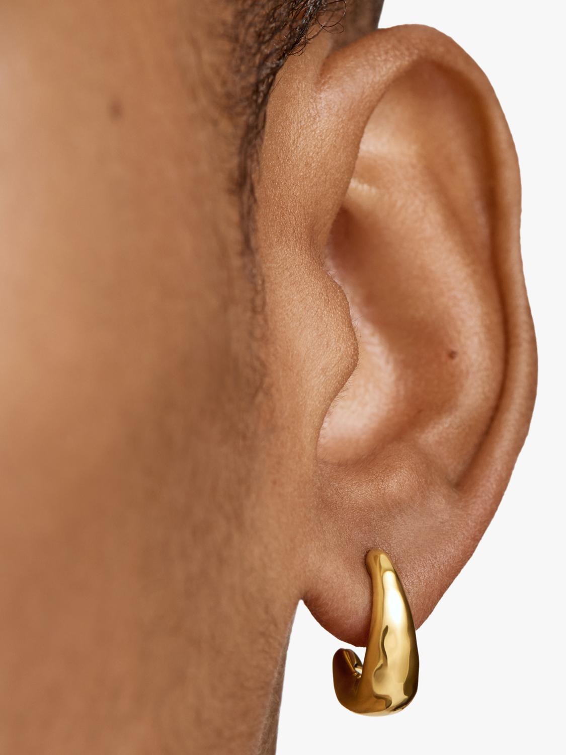 Monica Vinader Antica small hoop earrings gold vermeil, imported from the UK