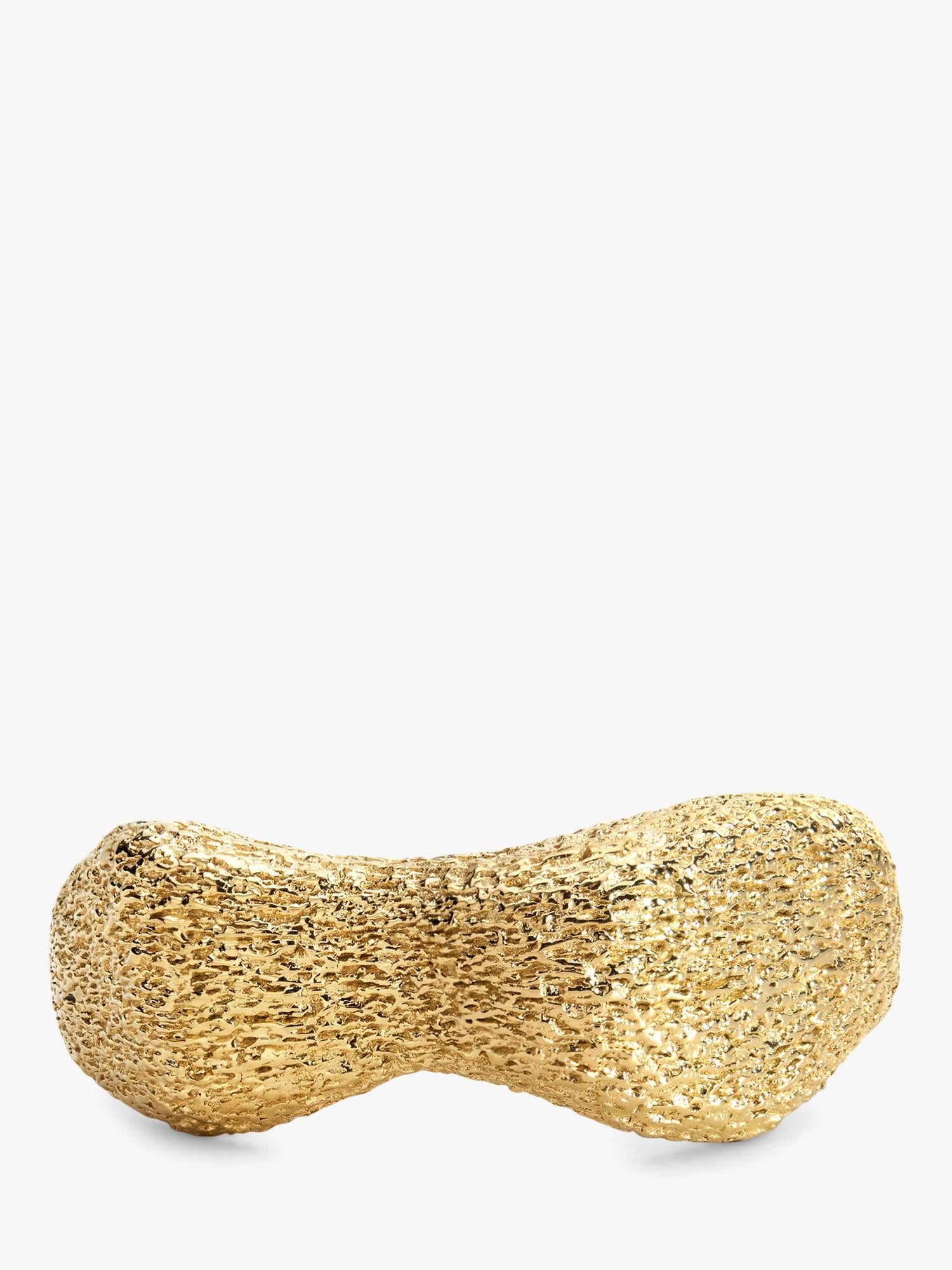 Monica Vinader Antica Bold Textured gold stacking ring (British brand)