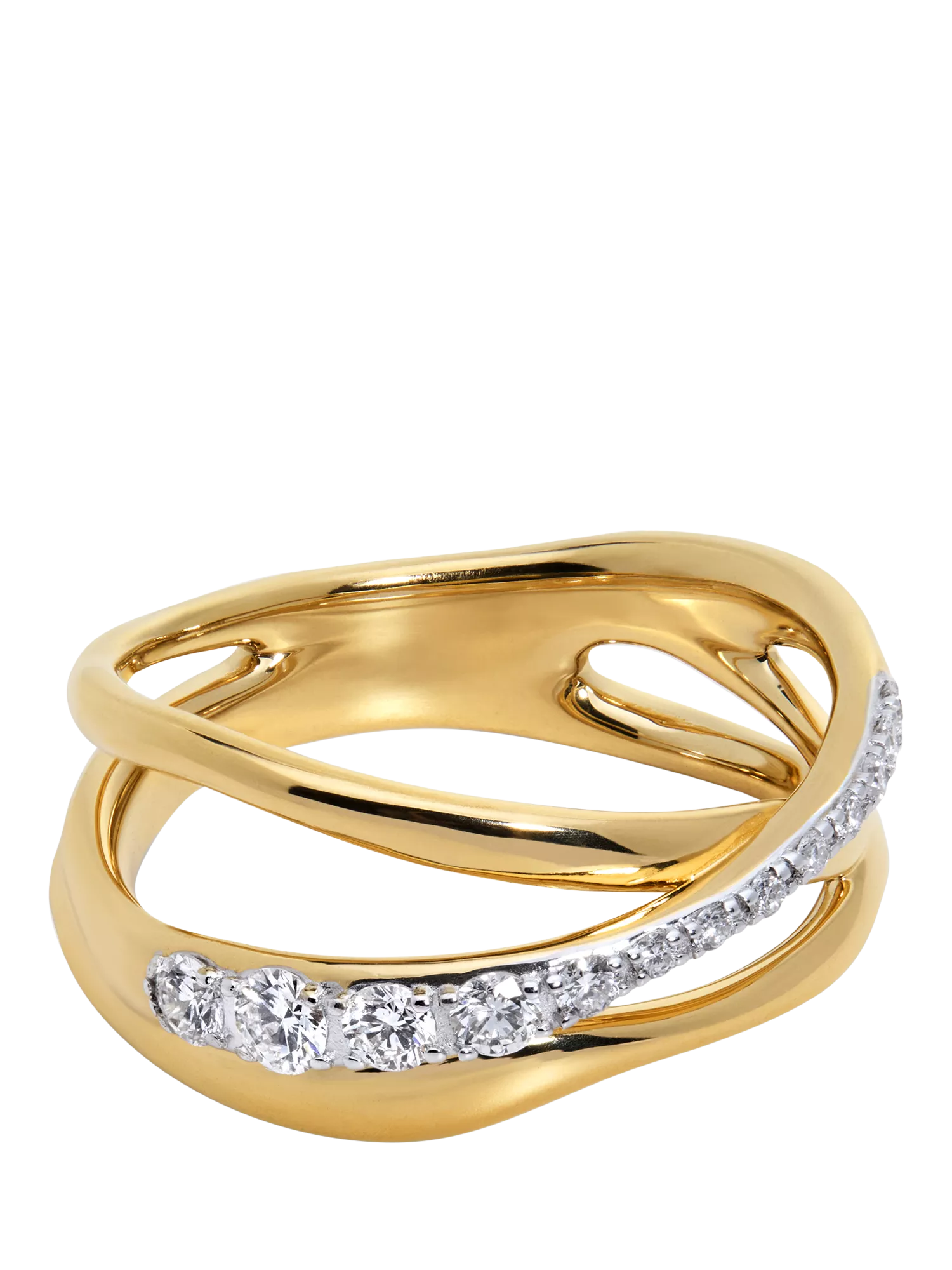 Monica Vinader Nura pave diamond ring gold vermeil - British product