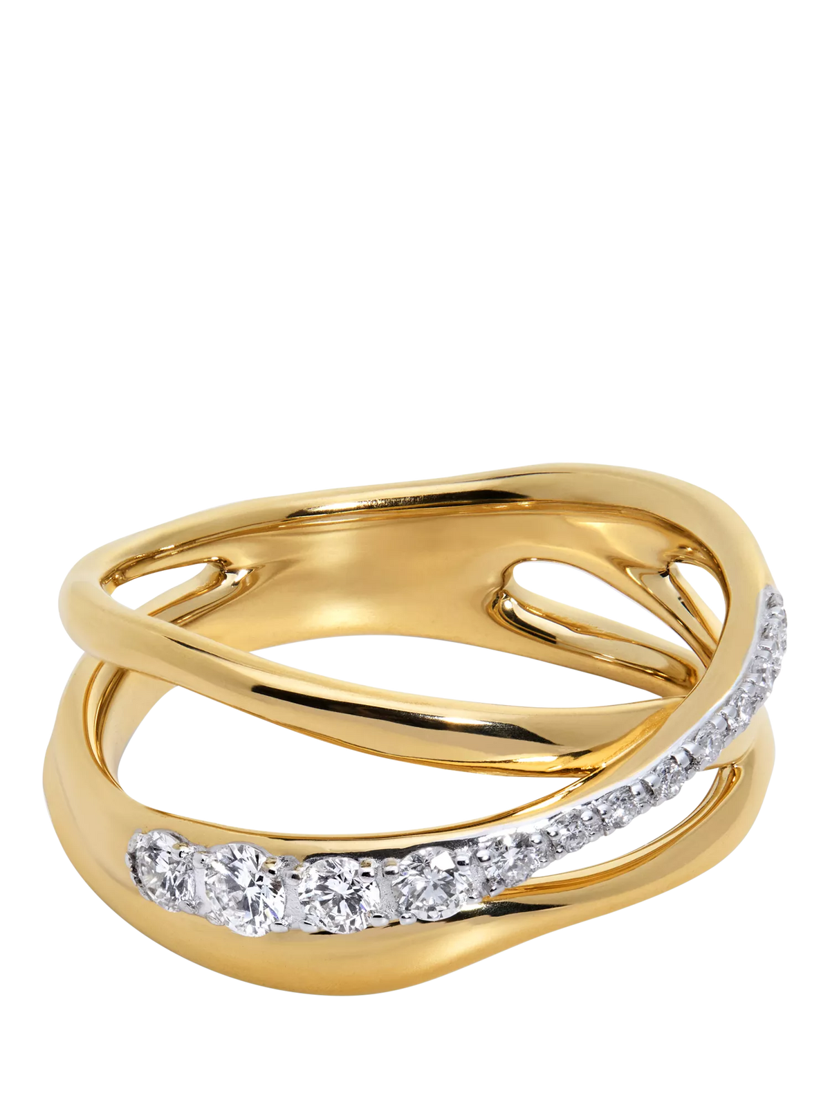 Monica Vinader Nura pave diamond ring gold vermeil - British product