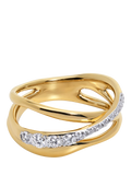 Monica Vinader Nura pave diamond ring gold vermeil - British product