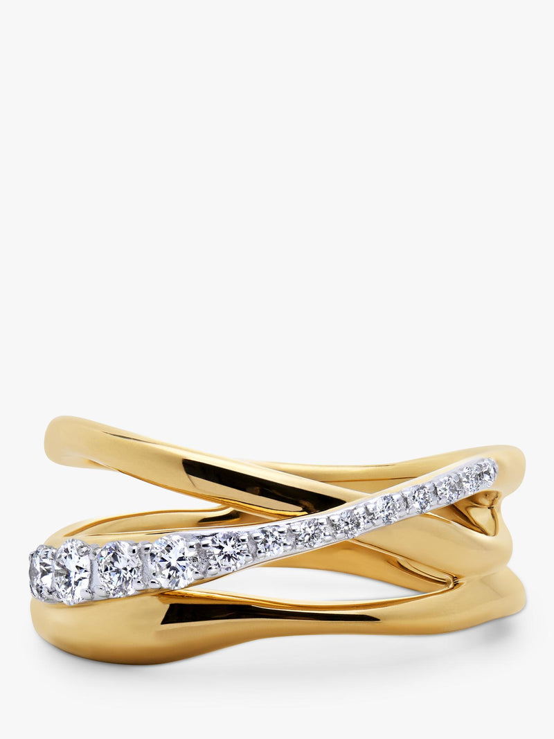 Monica Vinader Nura pave diamond ring gold vermeil - British product