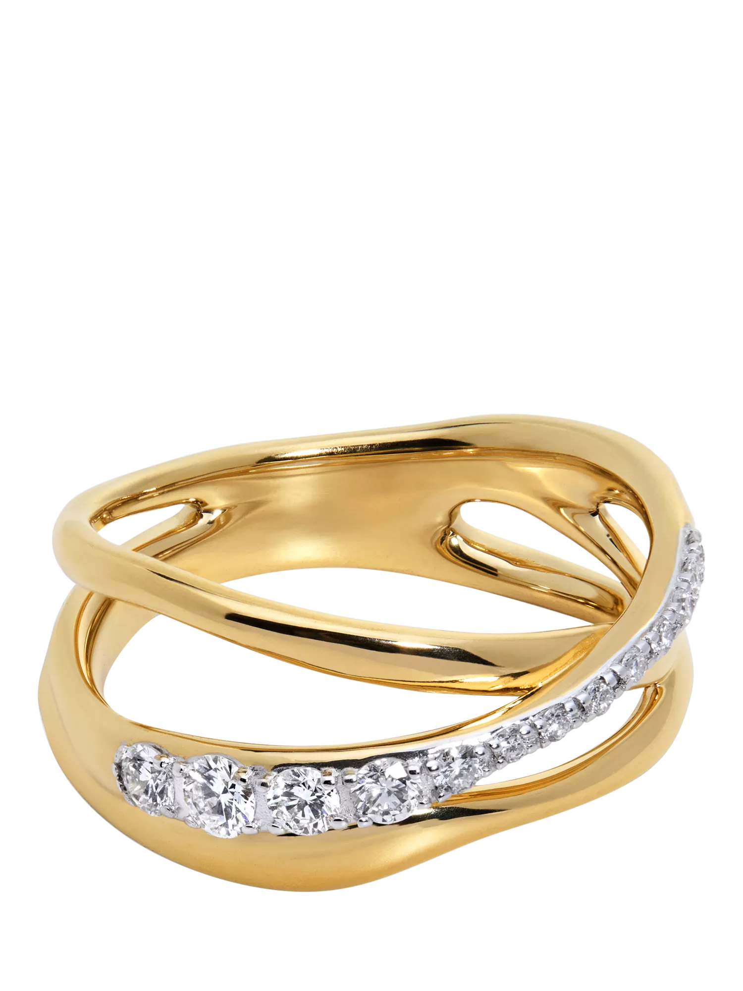 Monica Vinader Nura Pave Diamond Ring, Gold