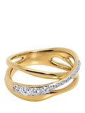 Monica Vinader Nura Pave Diamond Ring, Gold