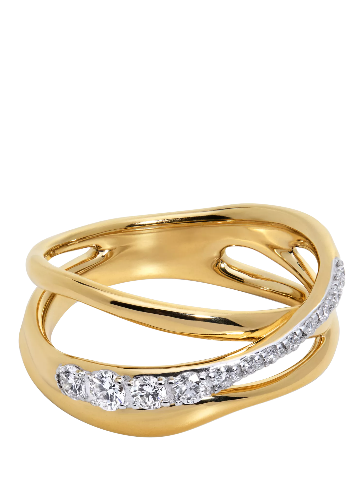 Monica Vinader Nura Pave Diamond Ring, Gold