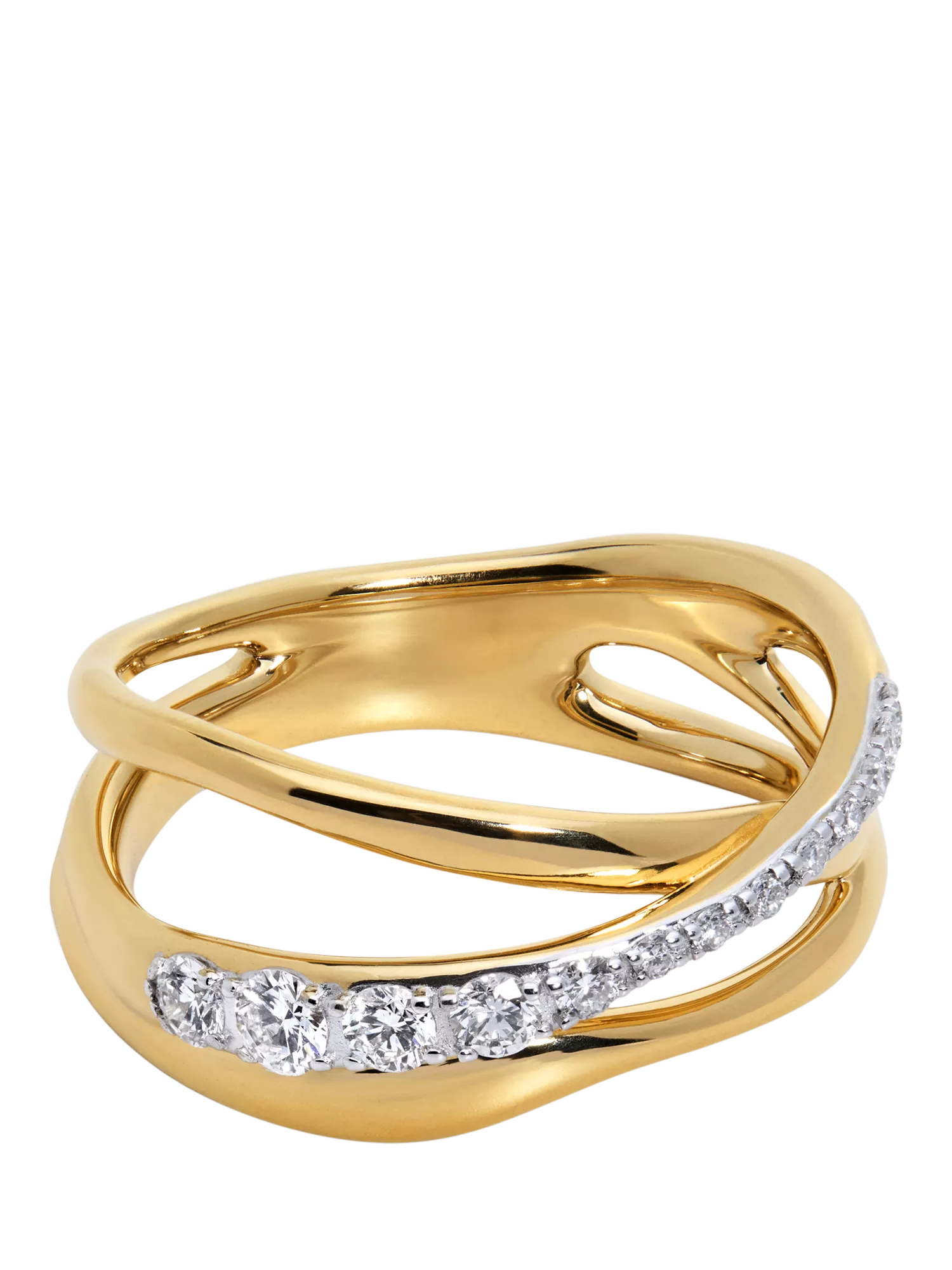 Monica Vinader Nura Pave Diamond Ring, Gold