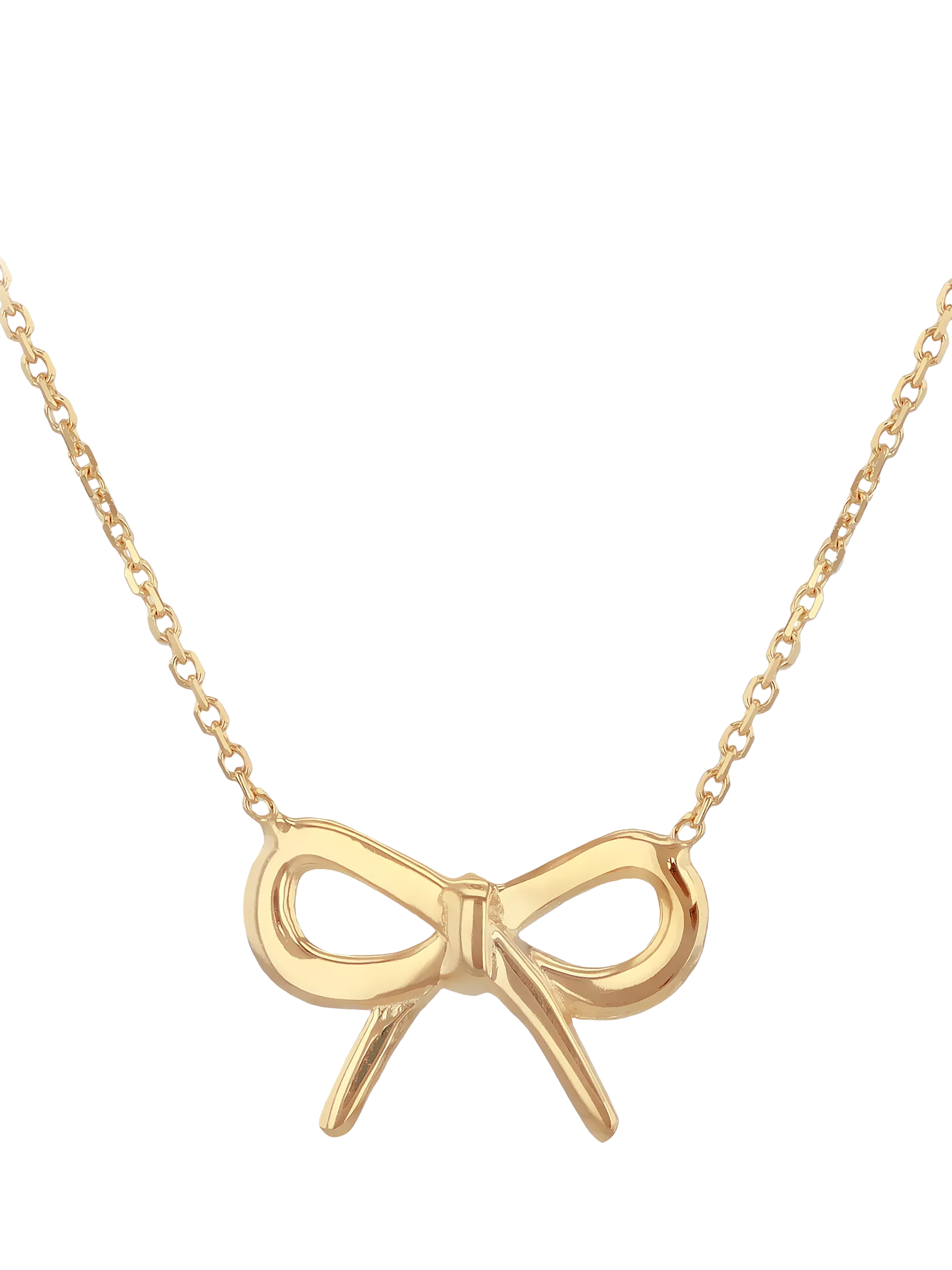 IBB 9ct gold adjustable bow necklace 41-43cm (British brand)