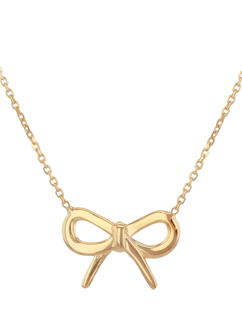 IBB 9ct gold adjustable bow necklace 41-43cm (British brand)