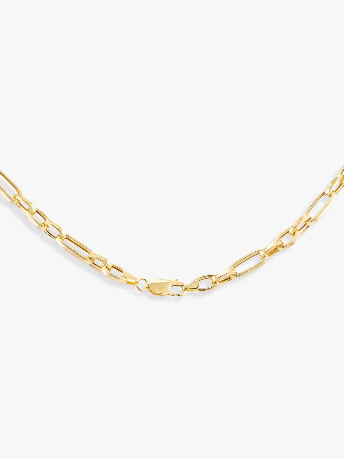IBB 9ct yellow gold figaro chain necklace UK version