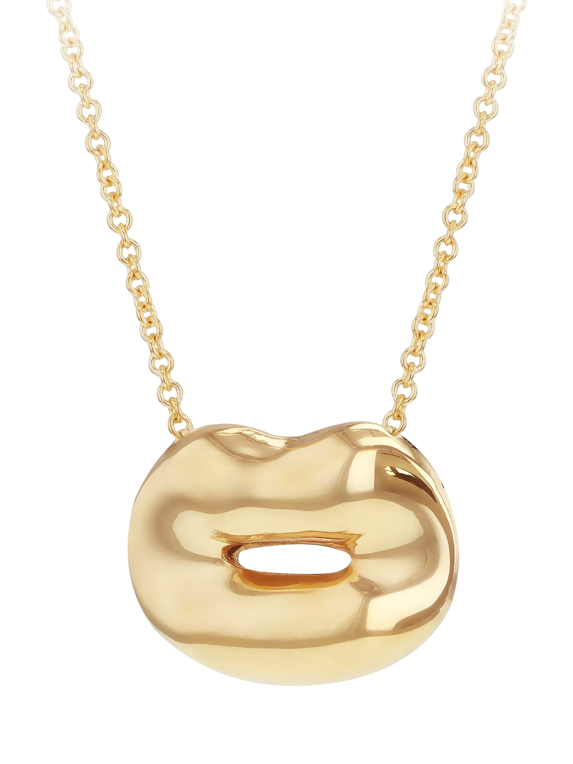 IBB 9ct gold polished lips necklace, imported from the UK