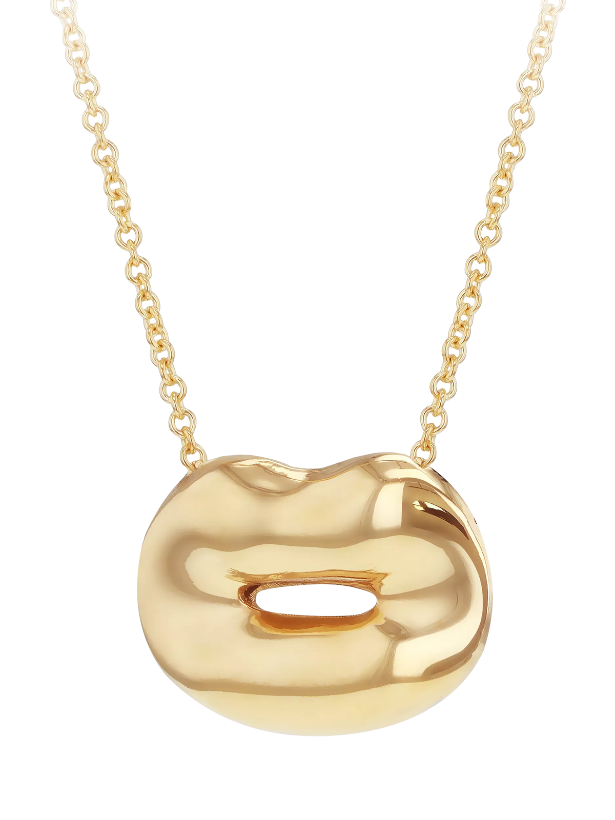 IBB 9ct gold polished lips necklace, imported from the UK