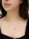 IBB pendant necklace malachite flower 9ct gold - British product