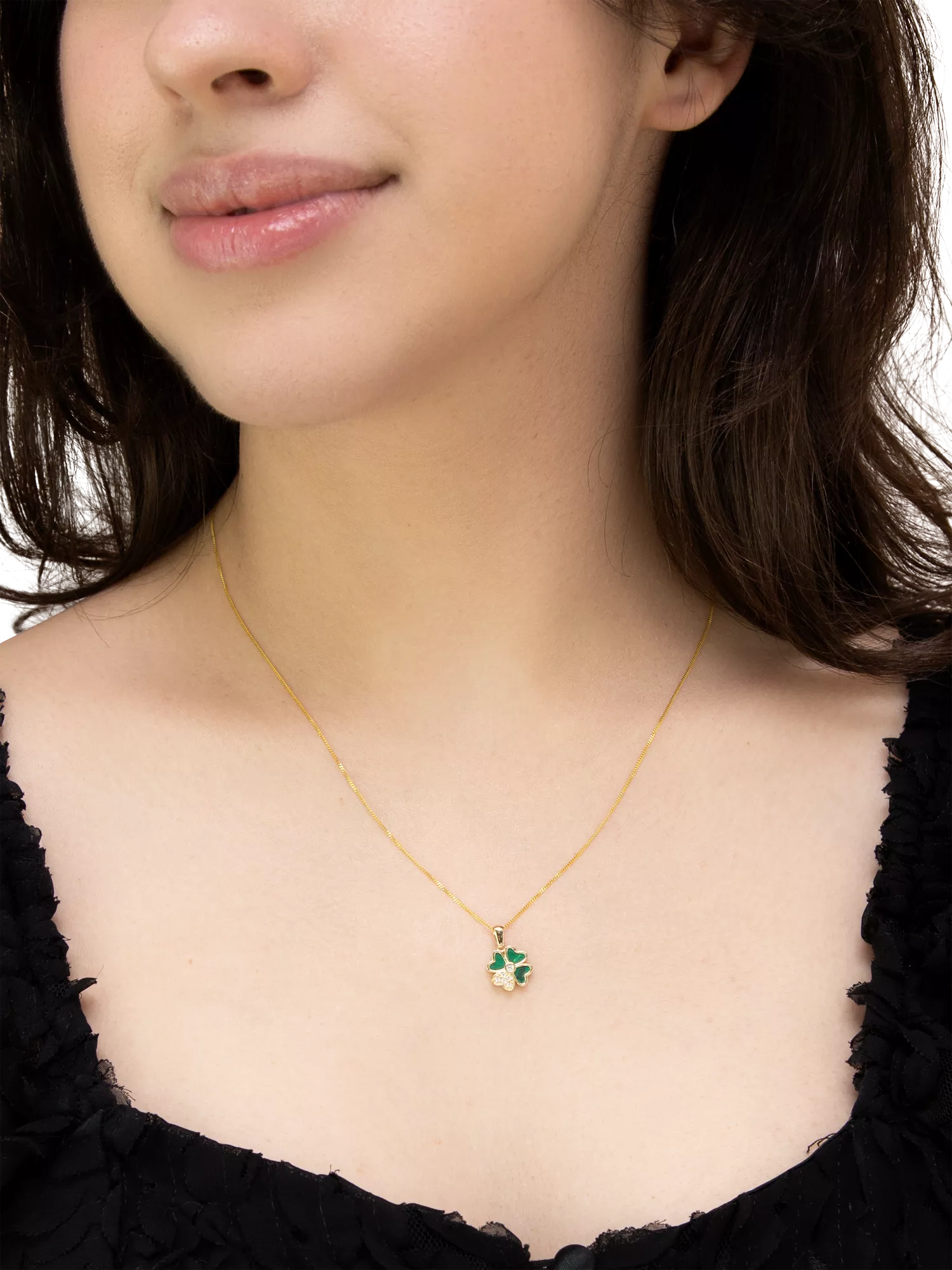 IBB malachite clover pendant 9ct gold, UK version